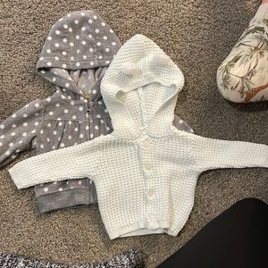 Newborn sweatshirt and newborn sweater set.